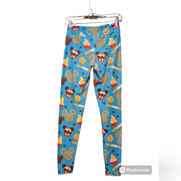 💙 🥨 Disney Snack Food Icons Full Leggings.❗️HARD TO FIND ❗️sz XS - Picture 2 of 10